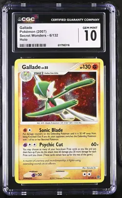 CGC 10 GEM MINT Gallade 2007 Secret Wonders 6/132 Holo Pokemon Card - Image 1