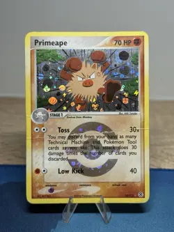 Primeape 28/112 Reverse Holo Rare EX FireRed & LeafGreen Pokemon Card 2004 HP - Image 1