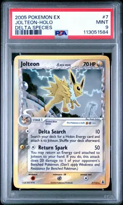 2005 POKEMON EX DELTA SPECIES #7 JOLTEON-HOLO PSA 9 - Image 1