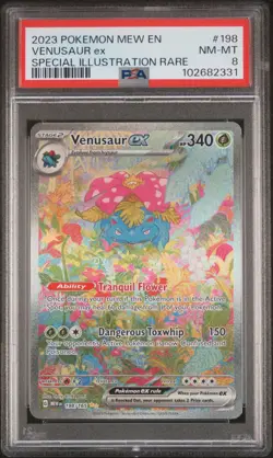 2023 POKEMON MEW EN-151 SPECIAL ILLUSTRATION RARE #198 VENUSAUR EX PSA 8 - Image 1