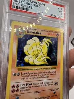 1999 POKEMON BASE SET SHADOWLESS NINETALES HOLO GRADED PSA-7 Black Flames Wow!! - Image 3