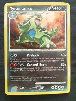 Tyranitar 17/123 Pokemon Diamond & Pearl Mysterious Treasures Holo - LP - Image 1