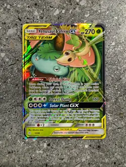 Pokemon TCG Cards Venusaur & Snivy GX 1/236 Cosmic Eclipse Ultra Rare Holo NM-M - Image 1