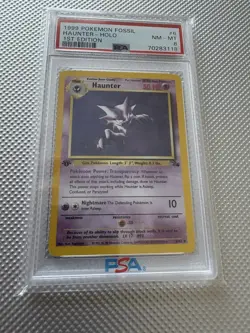 1999 Pokemon TCG Fossil Haunter Holo 1st Edition PSA 8 6/62 Card Stock - Image 1