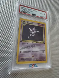 1999 Pokemon TCG Fossil Haunter Holo 1st Edition PSA 8 6/62 Card Stock - Image 3