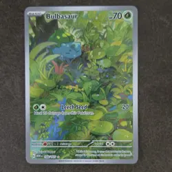 Pokemon Bulbasaur 166/165 Scarlet & Violet 151 Illustration Rare Foil Card HP 70 - Image 1