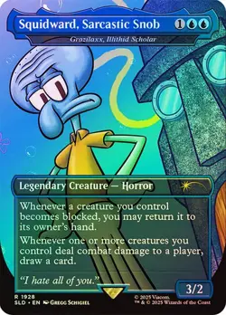 MTG GRAZILAXX, ILLITHID SCHOLAR (SQUIDWARD, SARCASTIC SNOB) FOIL Secret Lair NM - Image 1