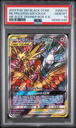 Pokemon Moltres & Zapdos & Articuno GX SM210 Tag Team Promo GEM MINT PSA 10 - Image 1