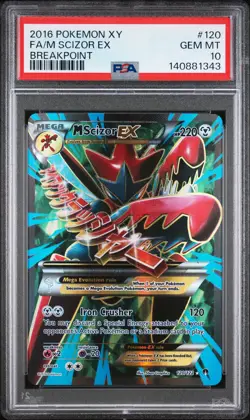 M Scizor EX 120/122 Full Art Pokemon XY Breakpoint #120 Mega GEM MINT PSA 10 - Image 1