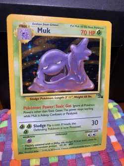 Pokemon TCG Muk Holo Rare Fossil Set 13/62 #13 NM - Image 1