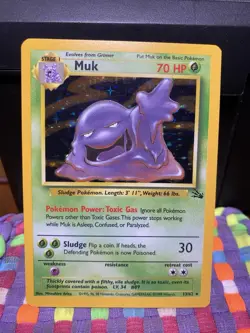 Pokemon TCG Muk Holo Rare Fossil Set 13/62 #13 NM - Image 2