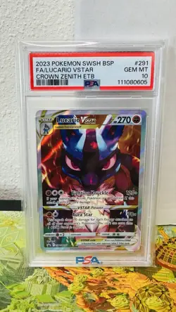 Pokemon Lucario VSTAR SWSH291 Black Star Promo Crown Zenith PSA 10 - Image 1