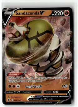 Sandaconda V ⭐ 089/198 Holo Rare V Chilling Reign 2021 Pokemon NM - Image 1