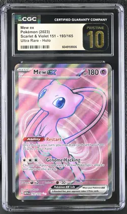 CGC 10 PRISTINE Mew ex 193/165 Scarlet & Violet 151 UR Pokemon Card Ultra Rare - Image 1