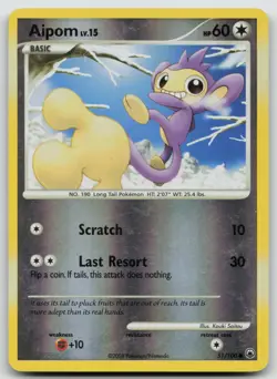 Pokemon Card Aipom (51) Common Majestic Dawn 51/100 - Image 1