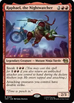 MTG Teenage Mutant Ninja Turtles RAPHAEL, THE NIGHTWATCHER FOIL TMNT 103 - Image 1