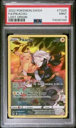 Pikachu Full Art 2022 Pokemon Lost Origin TG05/TG30 - PSA 9 MINT - Image 1