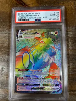POKEMON 2022 Astral Radiance Secret Full Art HEATRAN Vmax #191 PSA 10 Gem Mint - Image 1