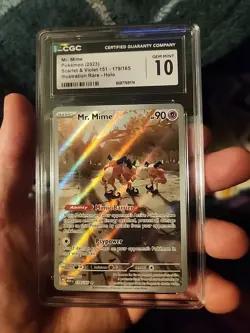 Mr Mime Illustration Rare 179/165 Pokemon Card Scarlet and Violet 151 CGC 10 - Image 1