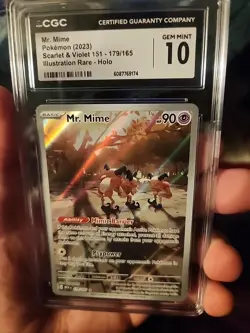 Mr Mime Illustration Rare 179/165 Pokemon Card Scarlet and Violet 151 CGC 10 - Image 3