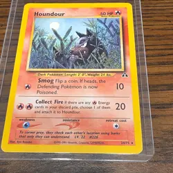 Pokemon Houndour Neo Discovery Rare Unlimited Basic 24/75 English TCG Card 50 HP - Image 1