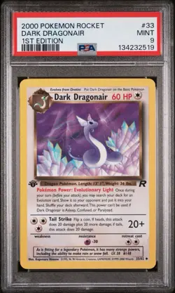 POKEMON CARD 2000 Psa 9 Mint Team Rocket 1ST Edition #33 Dragonair - Image 1