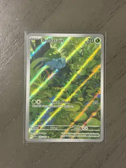 Bulbasaur Illustration Rare NM 166/165 Scarlet & Violet 151 Pokemon Card - Image 1
