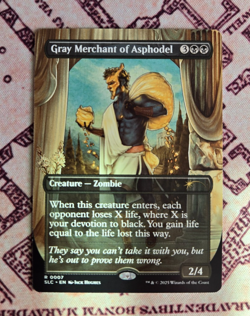 MTG Gray Merchant of Asphodel Borderless Secret Lair Encyclopedia of Magic NM - Image 1