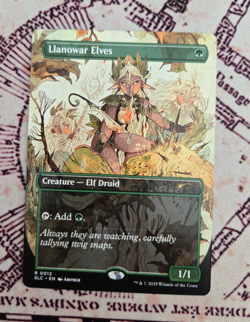 MTG Llanowar Elves Borderless Secret Lair Encyclopedia of Magic NM - Image 1