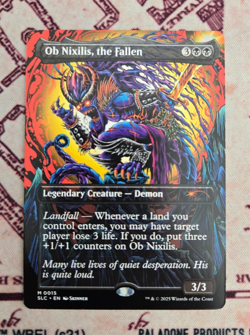 MTG Ob Nixilis, the Fallen Borderless Secret Lair Encyclopedia of Magic NM - Image 1