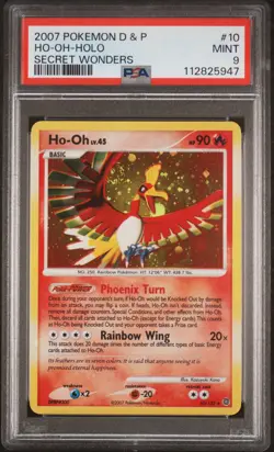 2007 POKEMON DIAMOND & PEARL SECRET WONDERS #10 HO-OH-HOLO PSA 9 - Image 1