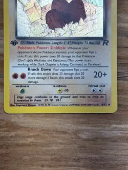Vintage 1st Edition Team Rocket Dark Dugtrio 6/82 Holo Pokemon Card - Image 3