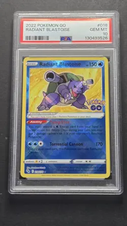 PSA 10 Radiant Blastoise 018/078 Pokemon GO 2022 - Image 1