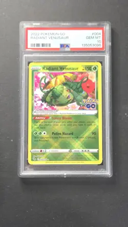 PSA 10 Radiant Venusaur 004/078 Pokemon GO 2022 - Image 1