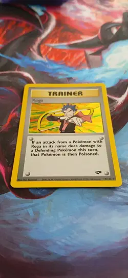Pokemon Koga Trainer Holo Rare Card 19/132 Gym Challenge WOTC TCG Unlimited - Image 3