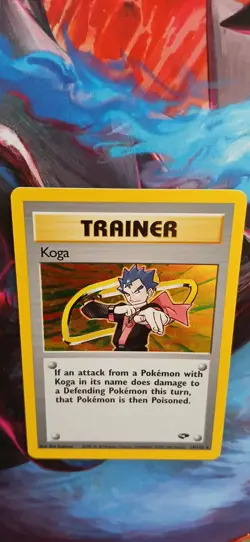 Pokemon Koga Trainer Holo Rare Card 19/132 Gym Challenge WOTC TCG Unlimited - Image 5