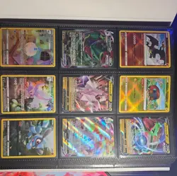 217 Pokemon Cards Cards In Binder (Binder Included) + 9 Jumbo Pokemon cards - Image 1