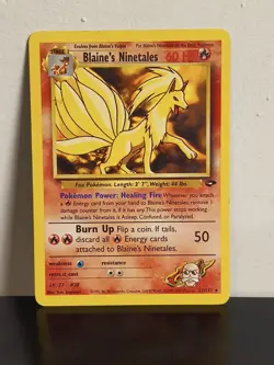 Pokemon TCG Blaine's Ninetales Gym Challenge 21/132 Unlimited Rare HP - Image 1