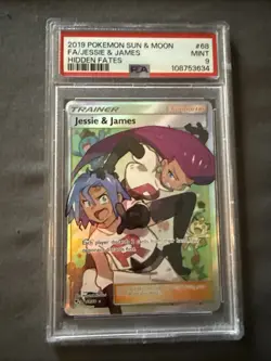 Jessie & James Full Art Trainer PSA 9 Pokemon Hidden Fates 68/68 - Image 1