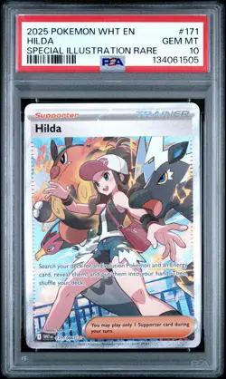 2025 POKEMON WHT EN-WHITE FLARE #171 HILDA PSA 10 - Image 1