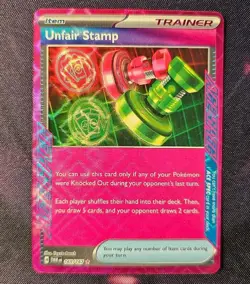 Pokemon TCG Unfair Stamp 165/167 Twilight Masquerade Ace Spec Holo Near Mint - Image 1
