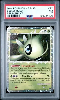 PSA 7 Celebi Prime #92 - HGSS Triumphant - Pokemon Trading Card Game NM - Image 1