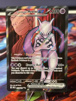 Pokemon Card TCG Mewtwo EX Team Rockets 213/182 Full Art Destined Rivals English - Image 1