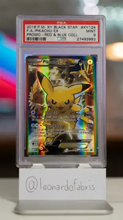 2016 POKEMON XY BLACK STAR PROMO #XY124 FULL ART/PIKACHU EX PSA 9 - Image 1