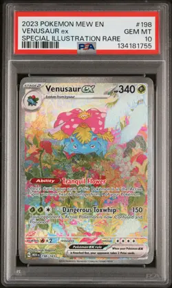 2023 POKEMON MEW EN-151 SPECIAL ILLUSTRATION RARE #198 VENUSAUR EX PSA 10 - Image 1