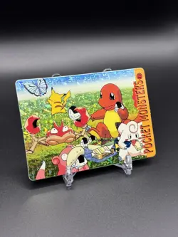 Pokemon Pocket Monsters Vending Prism Holo Vintage Sticker #13 Pika & Charmamder - Image 1
