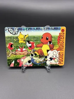 Pokemon Pocket Monsters Vending Prism Holo Vintage Sticker #13 Pika & Charmamder - Image 2