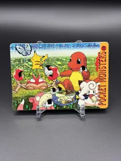 Pokemon Pocket Monsters Vending Prism Holo Vintage Sticker #13 Pika & Charmamder - Image 3