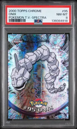 2000 TOPPS CHROME POKEMON T.V. SPECTRA #95 ONIX PSA 8 - Image 1