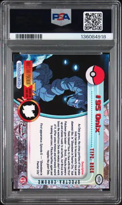 2000 TOPPS CHROME POKEMON T.V. SPECTRA #95 ONIX PSA 8 - Image 2